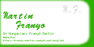 martin franyo business card