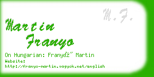 martin franyo business card